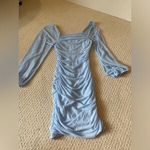 Blue Ruched party dress adjustable length